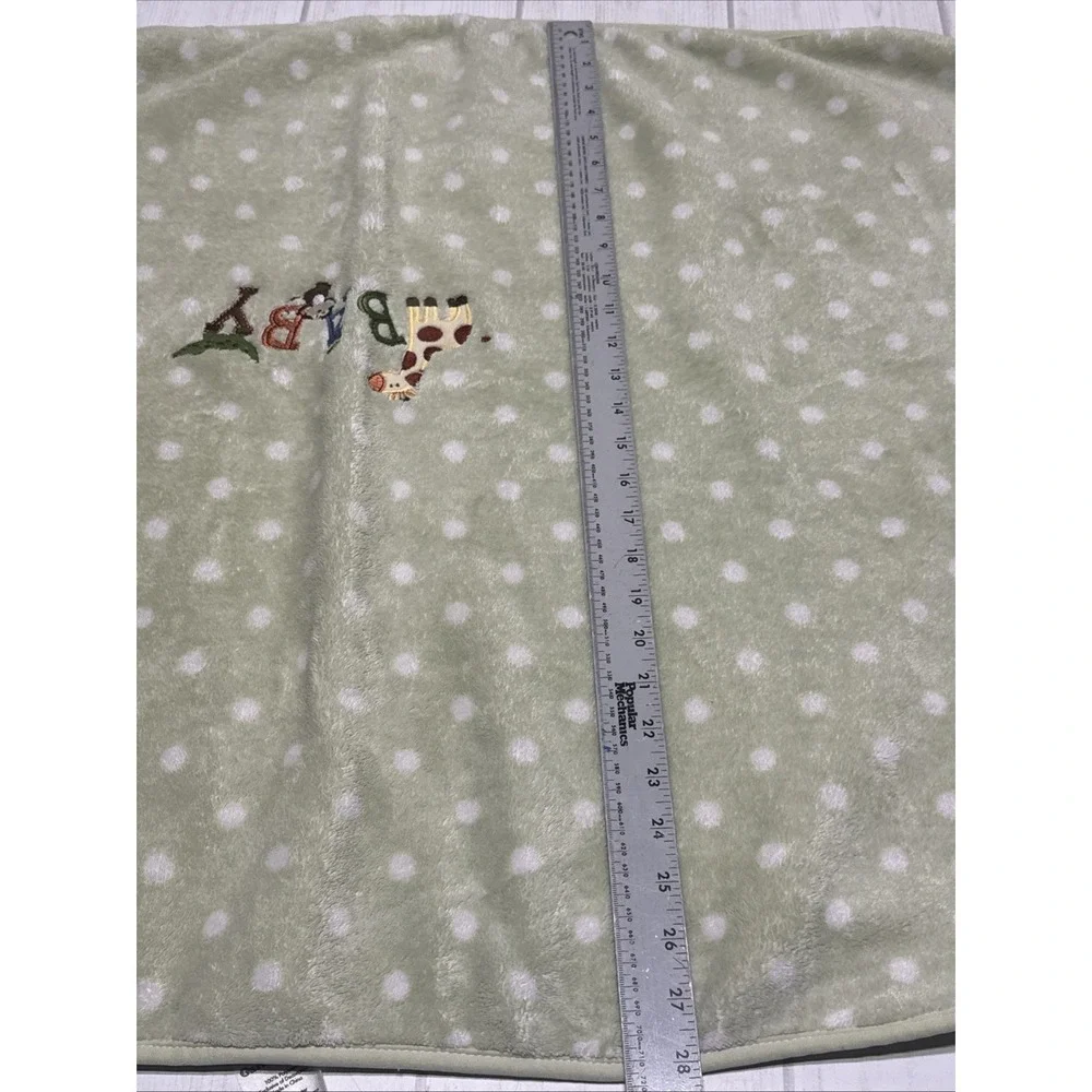 Garanimals Green White Polka Dots GIRAFFE Baby Blanket Bird Plush